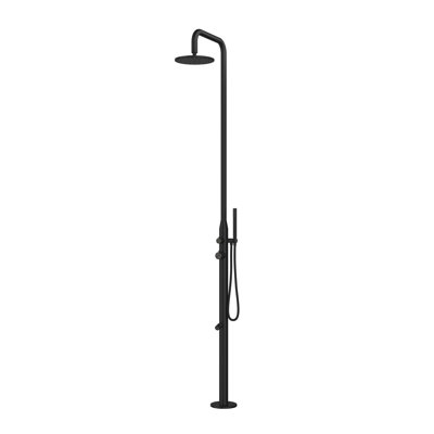 PULSE ShowerSpas Pipeline Outdoor Matte Black Stainless Steel Shower