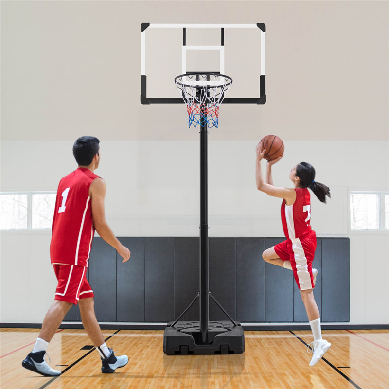 Yaheetech  Adjustable Height Adjustable Foldable 110Cm Metal Portable Fill-Size Basketball Hoop