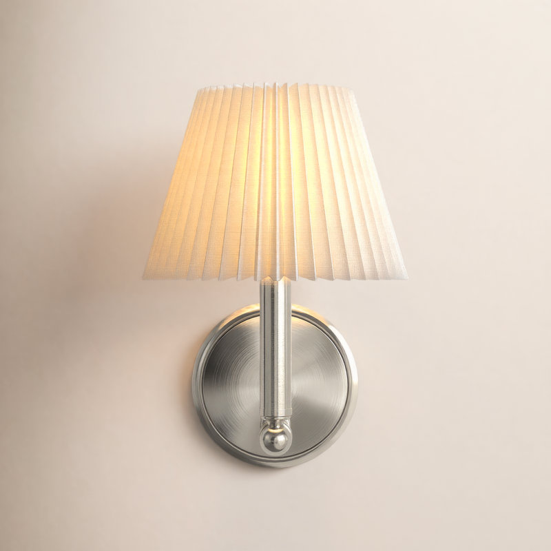 Tiburon Light 7" W Dimmable Iron Armed Sconce, 10.87" H x 7" W x 8" D, Polished Nickel, 1