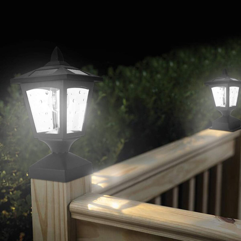 Solar Post Cap Lights Outdoor Waterproof Led Lights For 4x4 5x5 6x6 Wooden Vinyl Metal Posts Auto On Off 15 Lumens Deck Fence Mailbox Driveway Patio Set Of 2