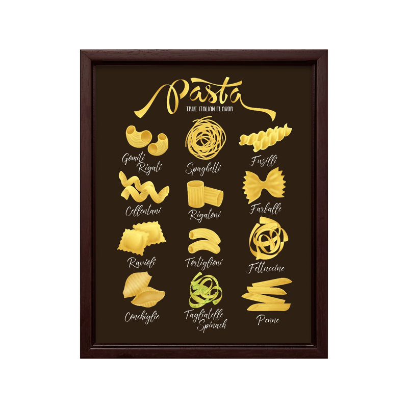 Pâtes à saveur italienne véritable, Canevas, H 08 po x l 10 po, Encadrement brun