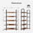 5-tier Industrial Bookshelf With Reinforced Back Baffle For Home Office, Rustic Brown