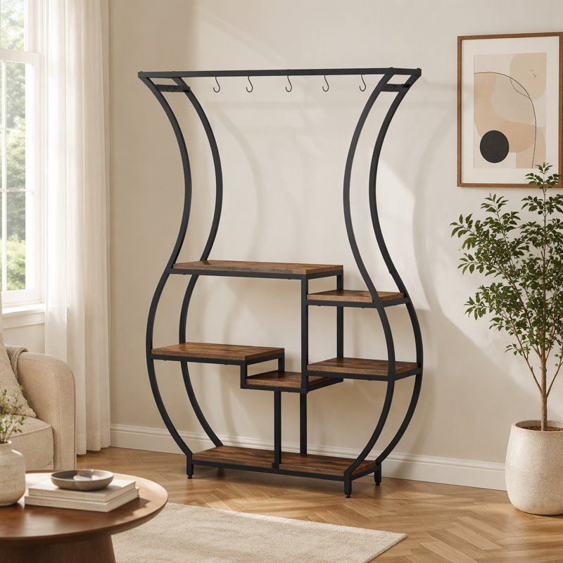 Support pour plante en forme de vase, support pour plante à 6 niveaux avec 10 crochets de suspension