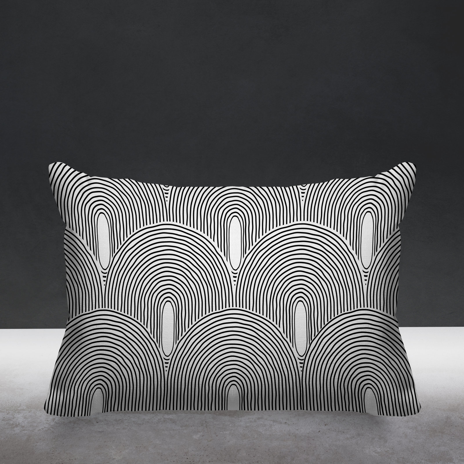 Limpo Starburst Indoor/Outdoor Throw Pillow, Black, 14"H x 20"W, Rectangular