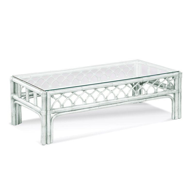 Edgewater Glass Cocktail Table, Frost White