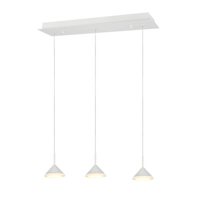 Luminaire suspendu conique 3 lumières pour îlot de cuisine Hounslow