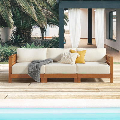 Barton 3-Seater Outdoor Patio Sofa (Natural)