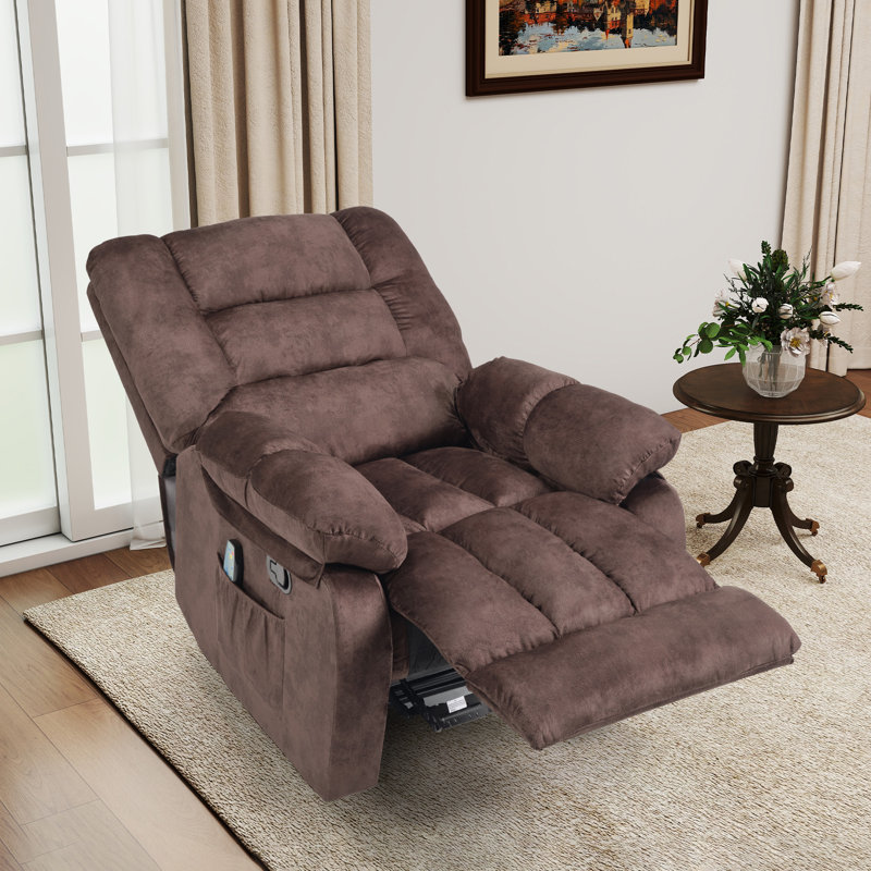 Fauteuil inclinable de massage manuel 36 po de largeur 36 po avec cadre en métal et contreplaqué, Chocolat