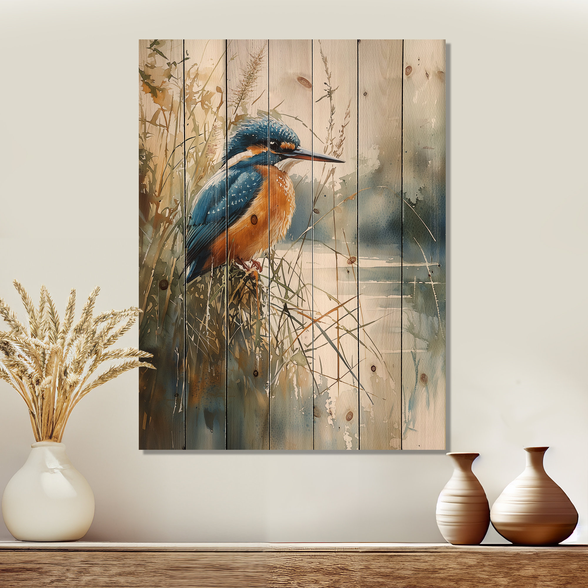 Ophelia & Co. Kingfisher By The Lake I - Bird Wood Wall Art - On ...