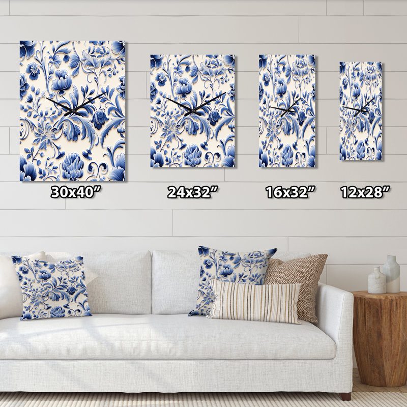 Horloge murale florale bleue, Moyen