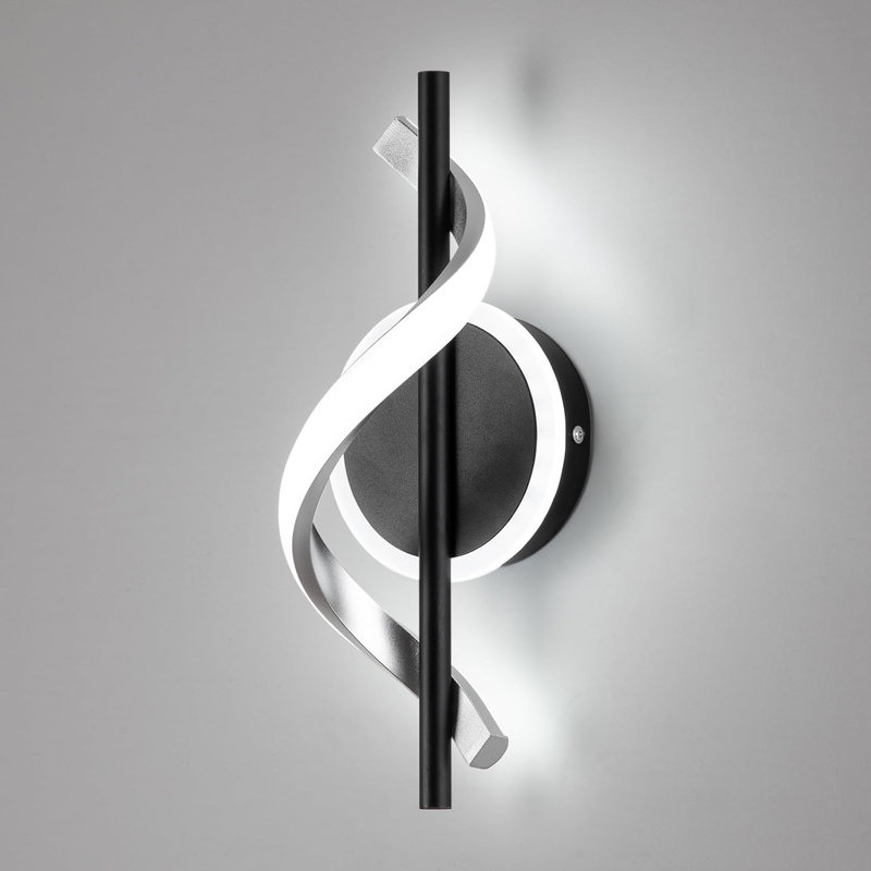 Modern Spiral Wall Light, Matte Black