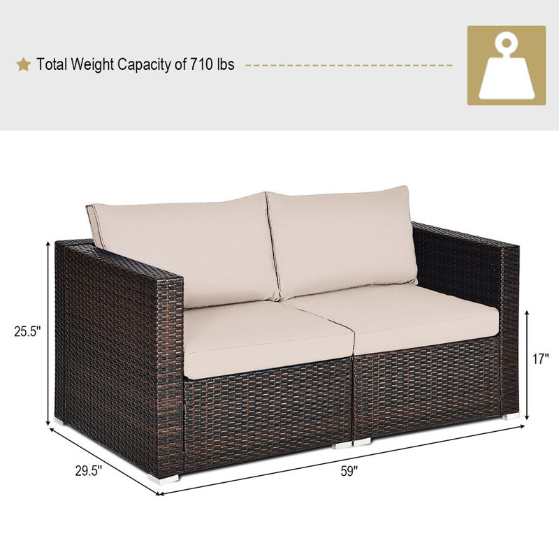 Ariyel Wicker Outdoor Lounge Chair, Beige
