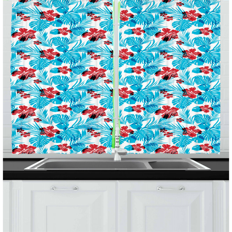 Floral Pointed Kitchen Curtain