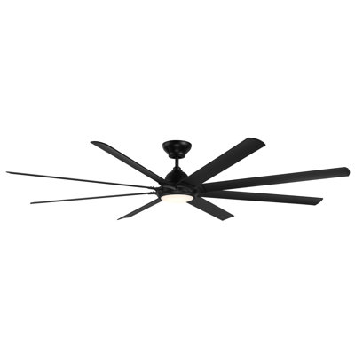 Hydra 8 - Blade Indoor/Outdoor LED Smart Ceiling Fan With Wall Control and Light Kit Included, Works With Alexa and iOS or Android App