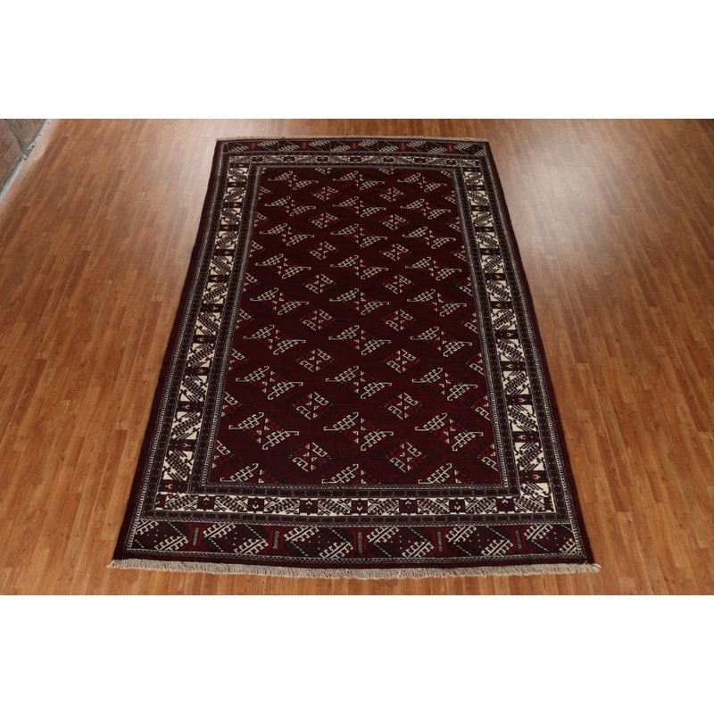 Tapis oriental géométrique Bokhara noué à la main 8 x 12