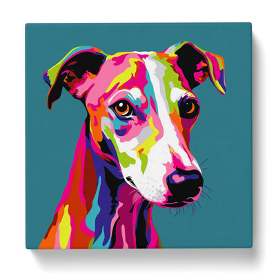 Whippet Pop Art - Wrapped Canvas