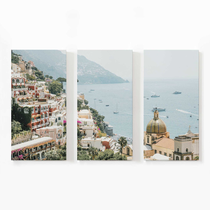 Impression sur toile Positano, Toile tendue, H 40 po x l 60 po x P 1,25 po, 1