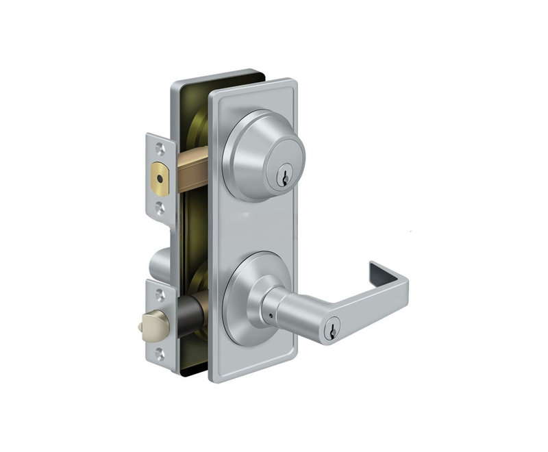 Deltana CL300ILC-26D Intercon. Verrou GR2, entrée avec levier Claredon en chrome brossé, Chrome brossé