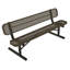 Banc portable orange texturé perforé, 1,83 m, avec dossier-2122664770-2122664796