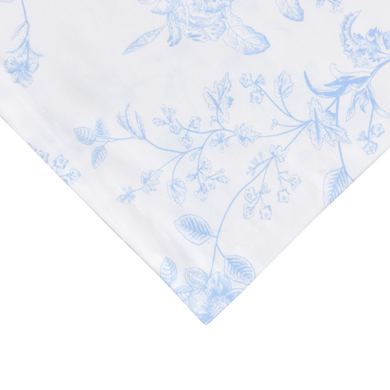 Barbet Sateen Floral Duvet Cover, Twin Duvet Cover + Standard Sham, Light Blue