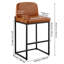 Upholstered Counter Stool with Iron Frame