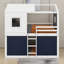 Lit double superposé en bois avec tente-340415298-340415297