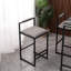 Faux Leather Upholstered Metal Bar Stools Set with Back-1722711350