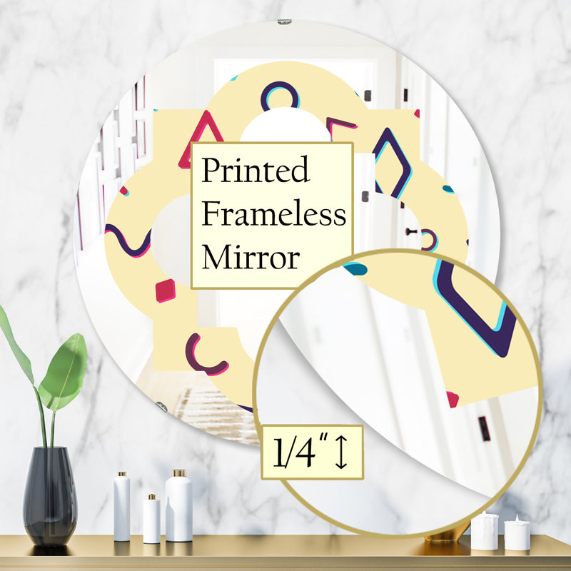 Miroir mural Quatrefoil Glam, H 31,5 po x l 31,5 po, Motif abstrait quadrilobe VI