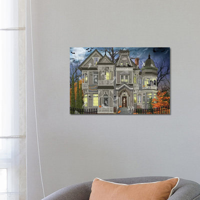 Halloween House 1 Piece Wrapped Canvas Painting