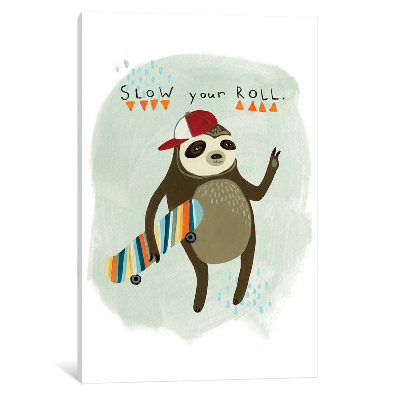 « hipster sloth i », impression sur toile tendue, H 18 po x l 12 po x P 1,5 po, Toile tendue, Pas de tapis