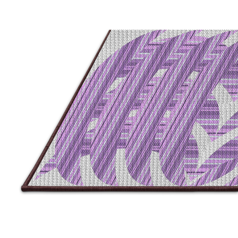 Tapis géométrique mauve / gris, Rectangle 5 pi x 7 pi