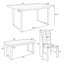 Ensemble de salle à manger en bois massif 6 pièces avec table rectangulaire et 4 chaises avec banc (gris)