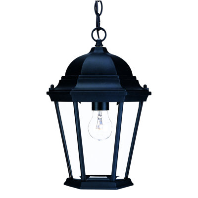 Lustre en métal noir biseauté à intensité variable avec abat-jour transparent