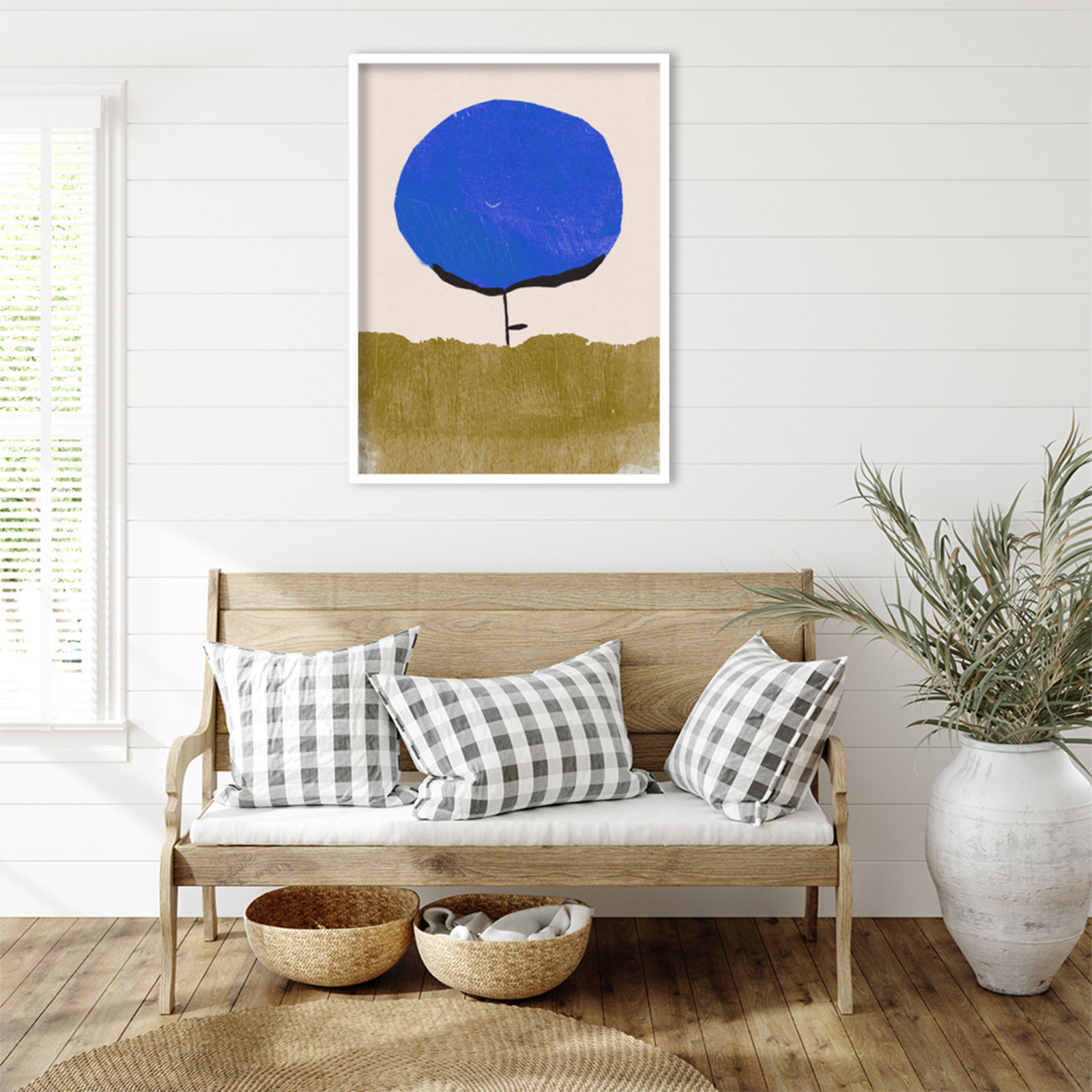 Blue Flower Print by Alisa Galitsyna, 33" H x 25" W, White