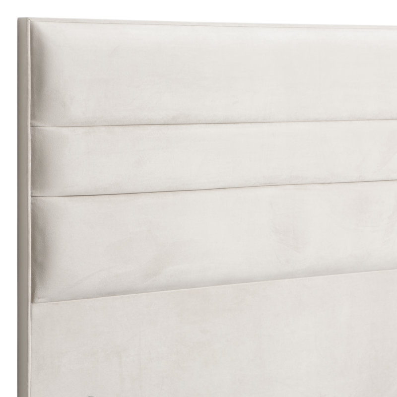 Naples Floor Standing Headboard, Cream, Super King (6'), Velvet