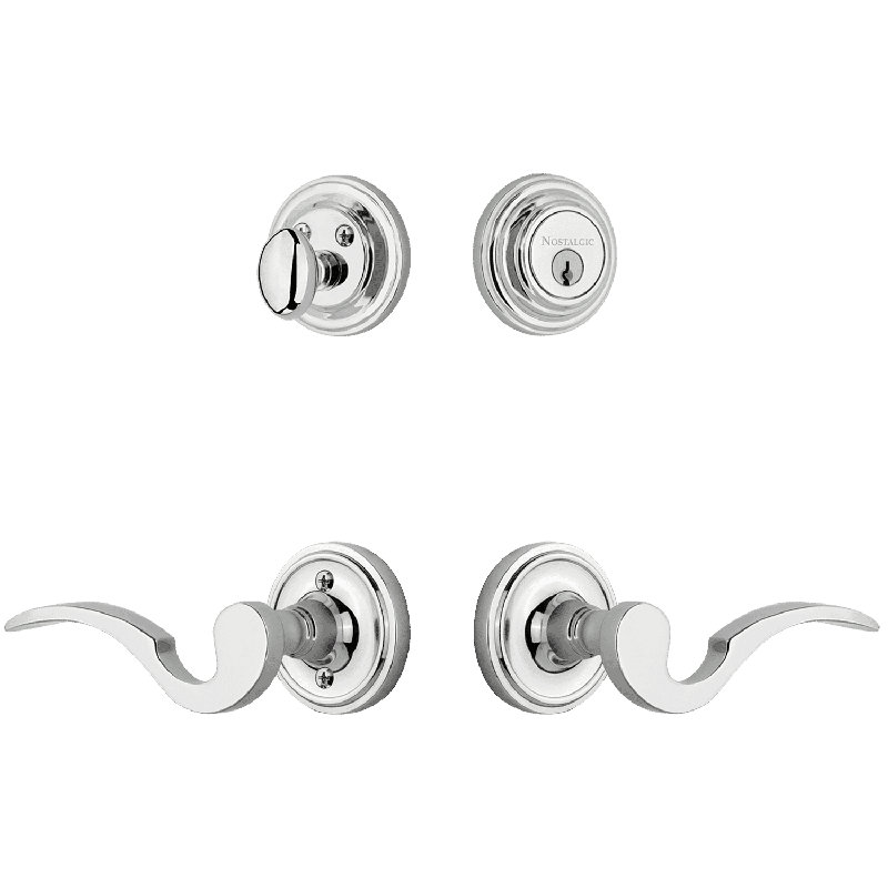 Ensemble d'entrée avec rosette classique Nostalgic Warehouse, Droitier, Chrome brillant, 2.375