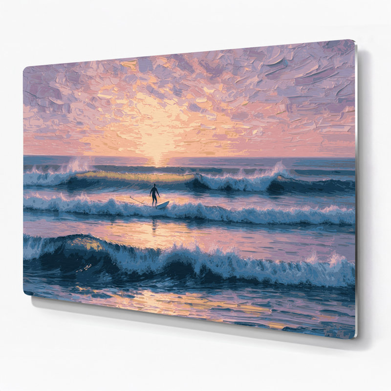 Art mural en métal Coastal Dawn Patrol, H 11 po x l 14 po
