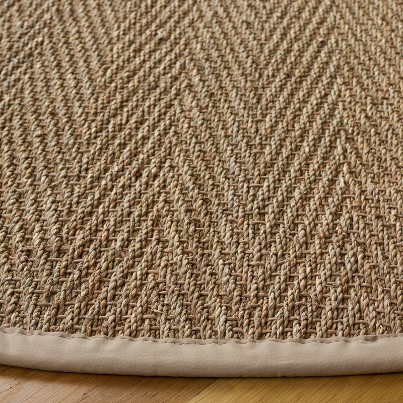 Natural Fiber Performance Solid Color Rug, Round 6'