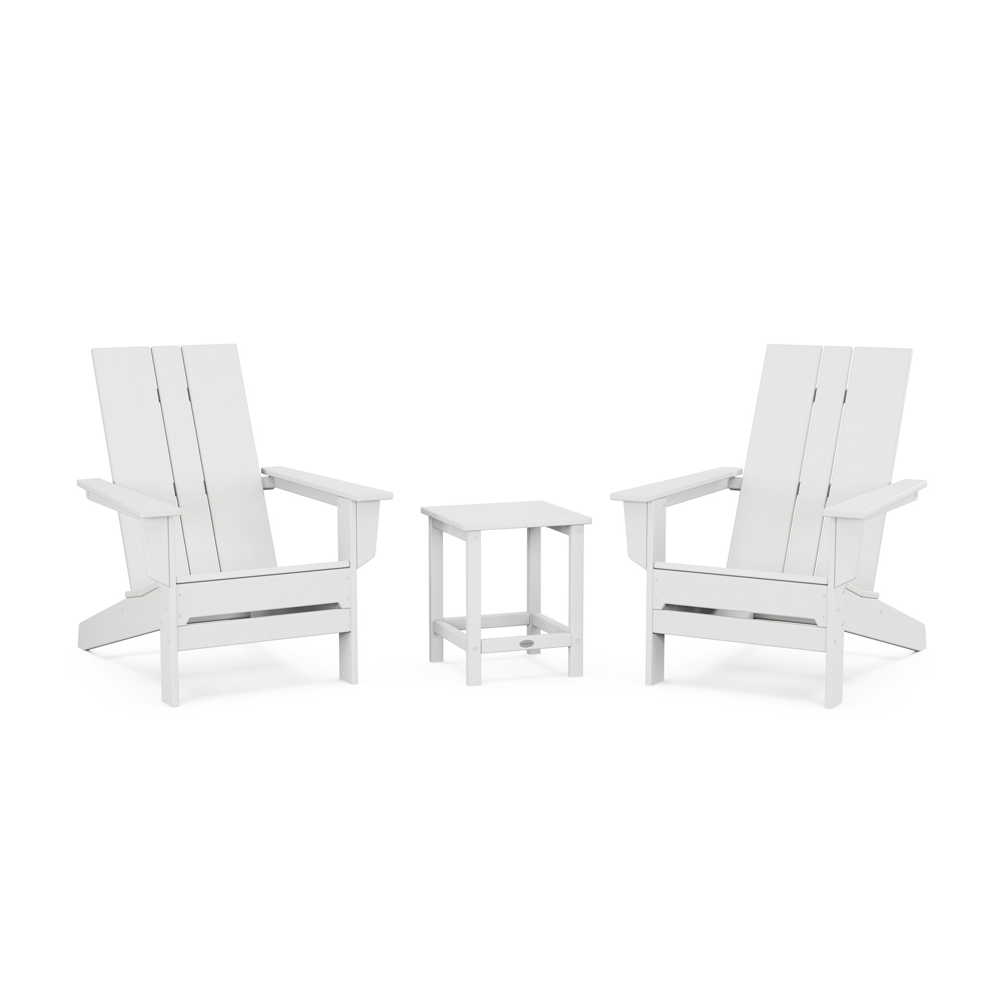 POLYWOOD x AllModern Adirondack Chairs with Table, White