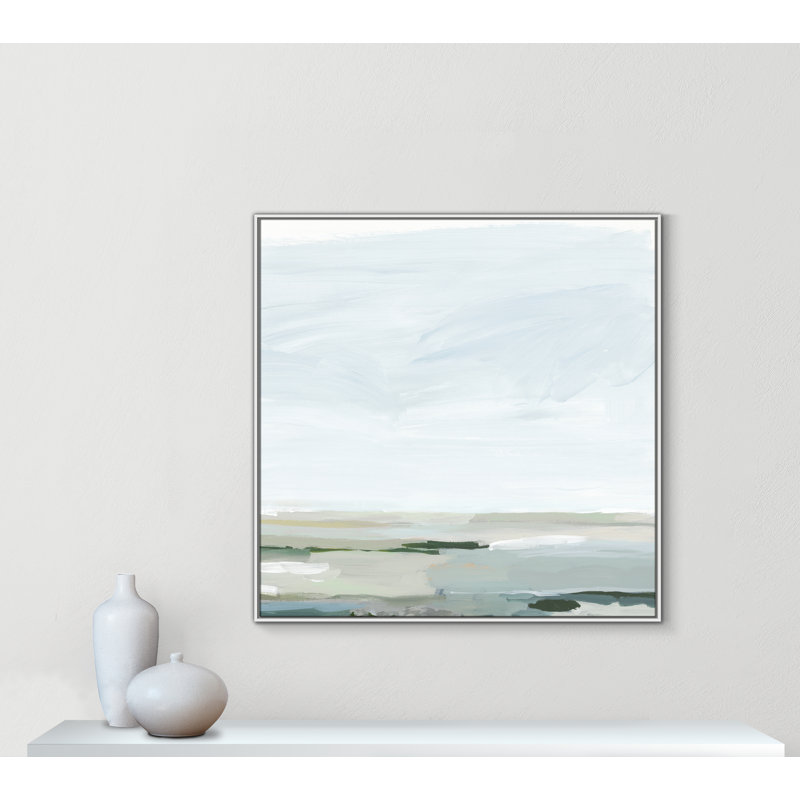 Catrena Pure Stillness - Cadre flottant, reproduction d'art sur toile, Blanc, H 46,5 po x l 46,5 po