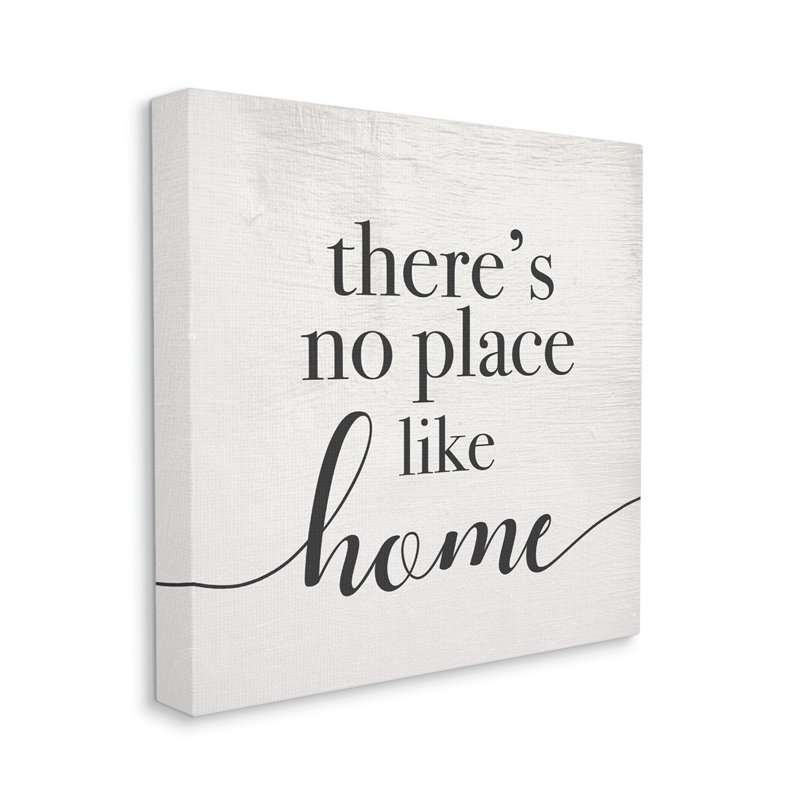 No Place Like Home, rustique, H 17 po x l 17 po x P 1,5 po, Toile tendue