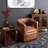 Berton 29.5" Modern & Contemporary Swivel Chair with Breathable Faux Leather Upholstery, Metal Swivel Base, Foam over Pocket Coils-1783531737