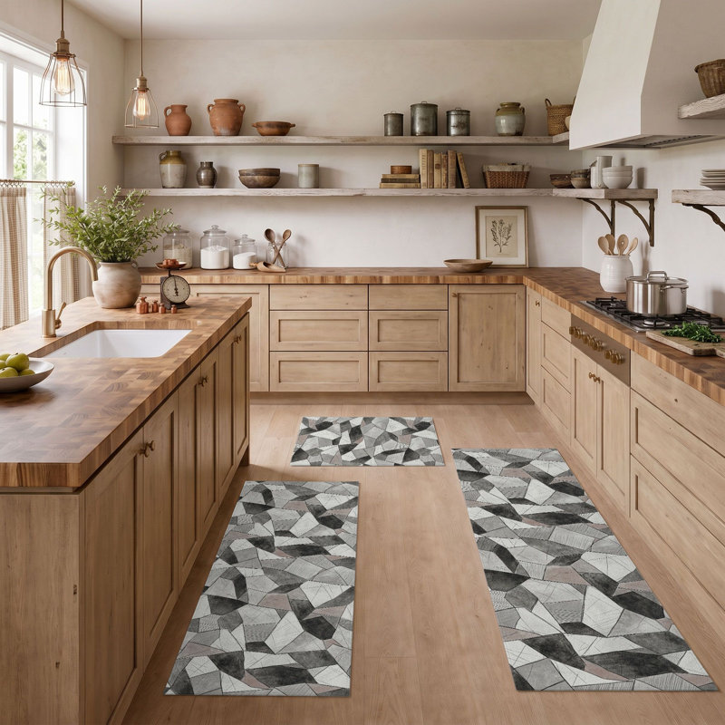 Tapis de cuisine géométriques lavables antidérapants