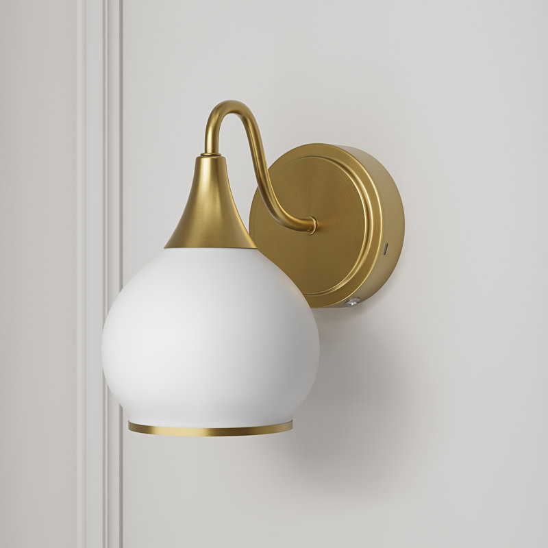 Applique murale moderne rechargeable dorée avec télécommande et ampoule