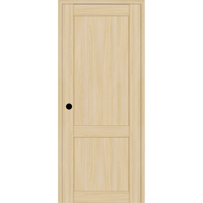 Porte pré-suspendue simple en bois manufacturé 2 panneaux à 2 panneaux, 17,75 po x 95,24 po, Frêne de la loire, Oui