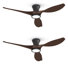 Jacara 52" Flush Mount Ceiling Fan with LED Light & Remote (set of 2)
