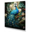 Zellie Teal Peacock Monochrome Framed On Canvas Print-192523266-192523271-151568058