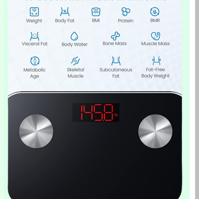 SmartFit Digital Body Scale - Bluetooth Body Fat & Composition Monitor, FSA/HSA Eligible, 396lbs Capacity