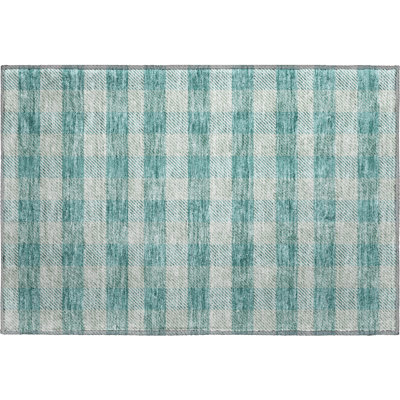 Premium Machine Washable Prisco Teal Rug