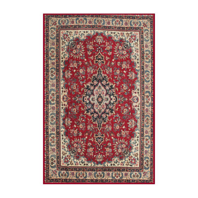 Tapis décoratif rouge cendré oriental